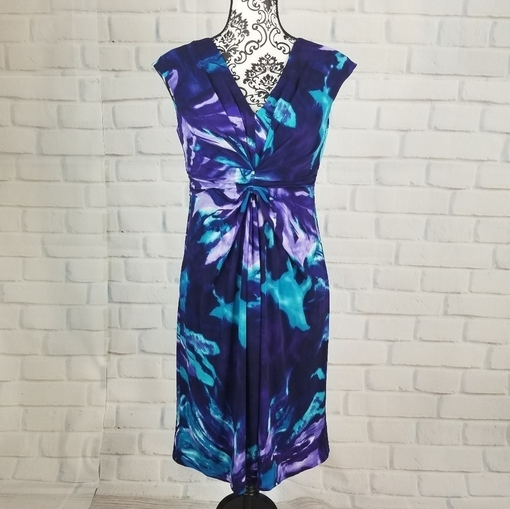 Jones New York sz p10 floral print stretch dress